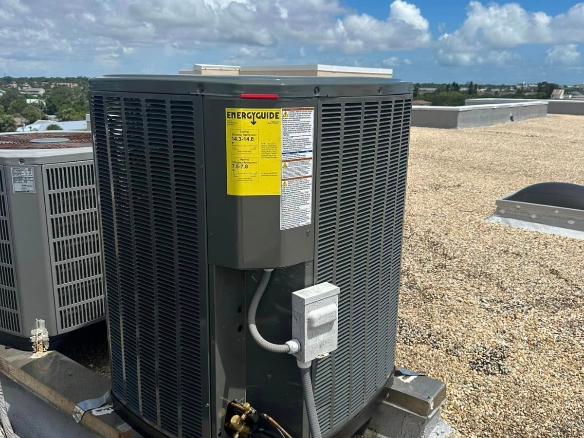AC unit on top of building